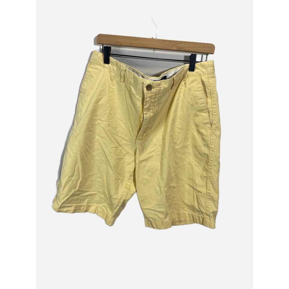 Banana Republic Chino Shorts Mens 34 Yellow Cotton Casual Preppy Classic